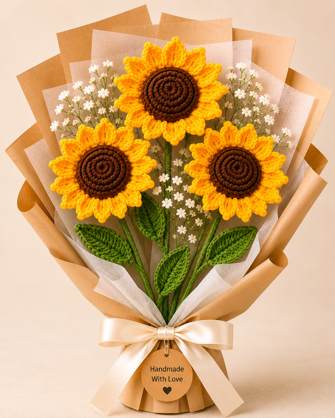 🌻 Handmade Crochet Sunflower Bouquet