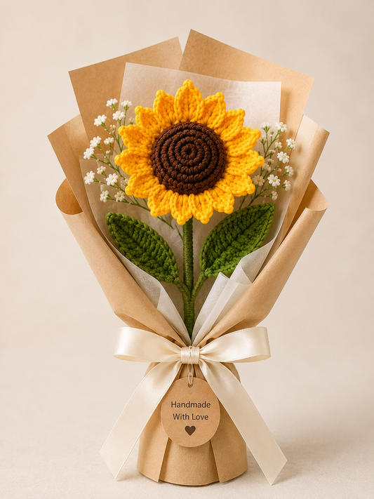 🌻 Handmade Crochet Sunflower Bouquet