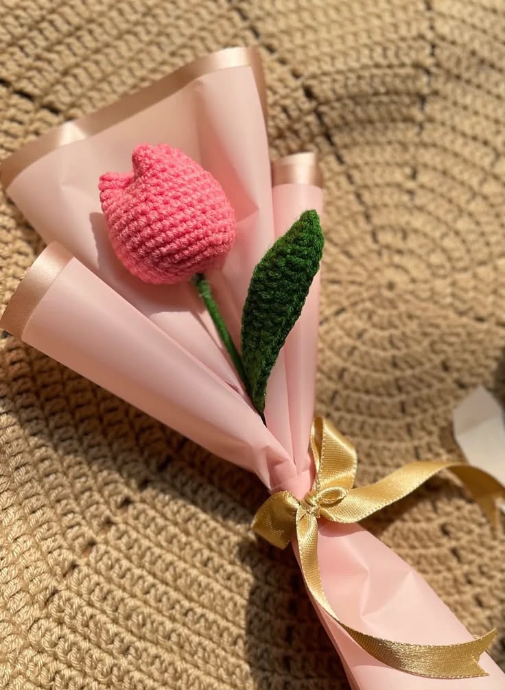🌷 Handmade Crochet Tulip Bouquet