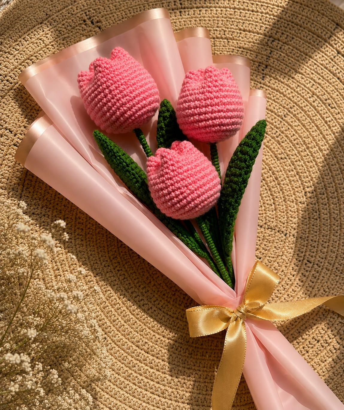 🌷 Handmade Crochet Tulip Bouquet